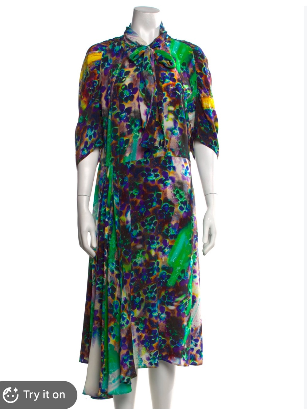 Prada Floral Print Knee-Length Dress